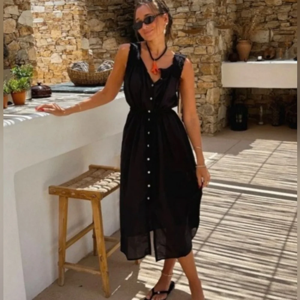 Laneway The Label Hart Slip Dress Black Sz S/M Sheer Fairy Whimsygoth Romantic - Picture 3 of 13